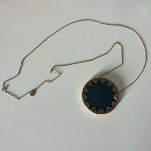 Sunburst Pendant Necklace, 27" black